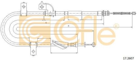 Трос ручника, правый COFLE 17.2607