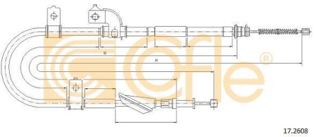 Трос ручника, левый COFLE 17.2608