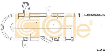 Трос ручника, левый COFLE 17.2612