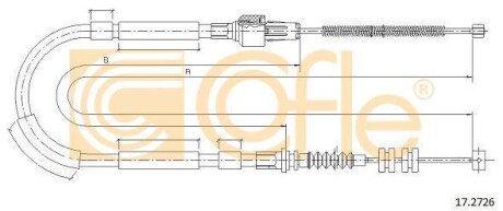 Трос ручника, правый COFLE 17.2726