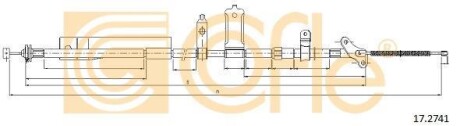 Трос ручника, левый COFLE 17.2741