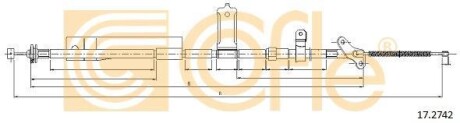 Трос ручника, левый COFLE 17.2742