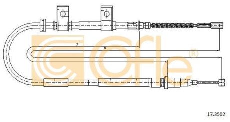 Трос ручника, правый COFLE 17.3502