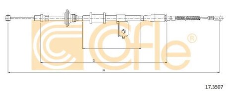 Трос ручника, левый COFLE 17.3507