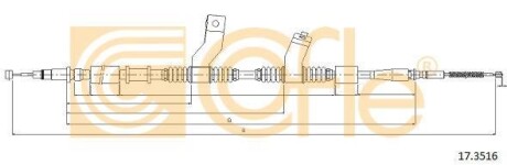 Трос ручника, правый COFLE 17.3516