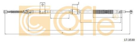 Трос ручника, правый COFLE 17.3530