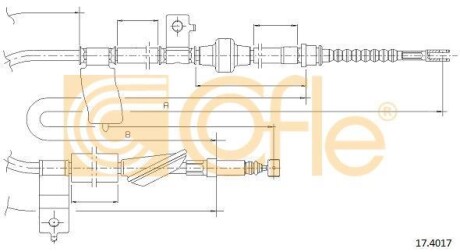 Трос ручника, правый COFLE 17.4017