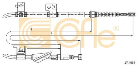 Трос ручника, левый COFLE 17.4034