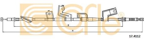 Трос ручника, правый COFLE 17.4112
