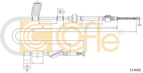 Трос ручника, правый COFLE 17.4202