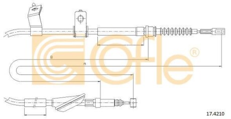 Трос ручника, правый COFLE 17.4210 (фото 1)