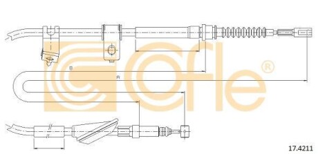 Трос ручника, левый COFLE 17.4211