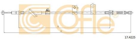 Трос ручника, левый COFLE 17.4225