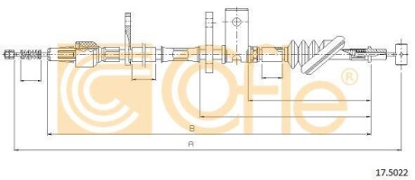 Трос ручника, правый COFLE 17.5022