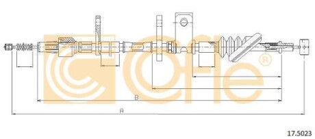 Трос ручника, левый COFLE 17.5023
