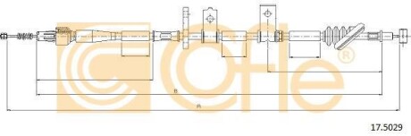 Трос ручника, левый COFLE 17.5029