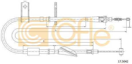 Трос ручника, левый COFLE 17.5042