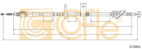 Трос ручника, левый COFLE 17.5051