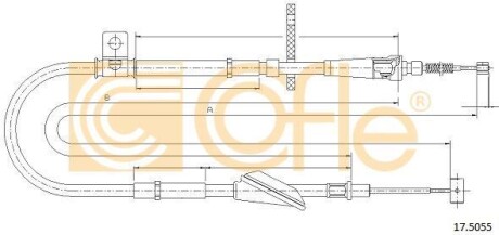 Трос ручника, правый COFLE 17.5055