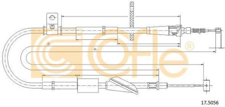 Трос ручника, левый COFLE 17.5056