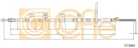 Трос ручника, левый COFLE 17.5063