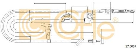 Трос ручника, левый COFLE 17.5067