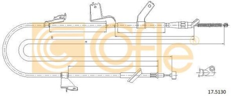 Трос ручника, правый COFLE 17.5130