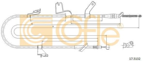 Трос ручника, правый COFLE 17.5132
