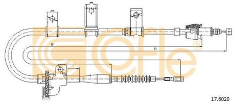 Трос ручника, правый COFLE 17.6020