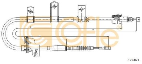 Трос ручника, левый COFLE 17.6021