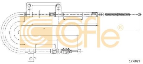 Трос ручника, левый COFLE 17.6029