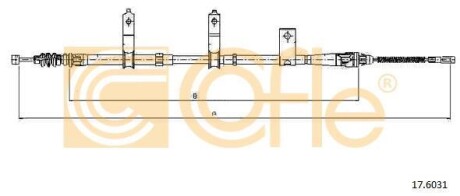 Трос ручника, правый COFLE 17.6031