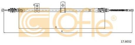 Трос ручника, левый COFLE 17.6032