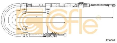 Трос ручника, правый COFLE 17.6040