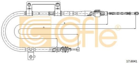 Трос ручника, левый COFLE 17.6041
