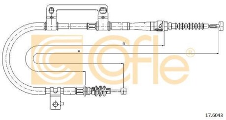 Трос ручника, левый COFLE 17.6043