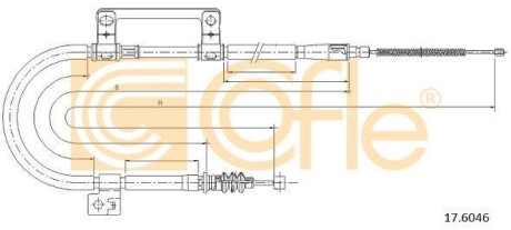 Трос ручника, левый COFLE 17.6046