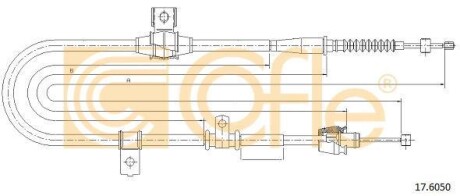 Трос ручника, левый COFLE 17.6050