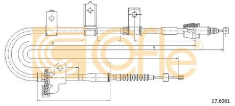 Трос ручника, правый COFLE 17.6061