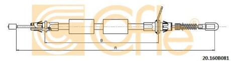Трос ручника, правый COFLE 20160B081
