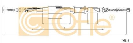 Трос ручника, правый COFLE 461.8
