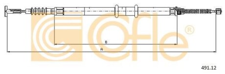 Трос ручника, левый COFLE 491.12