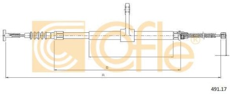 Трос ручника, правый COFLE 491.17