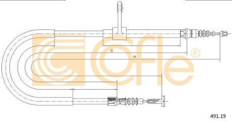 Трос ручника, правый COFLE 491.19