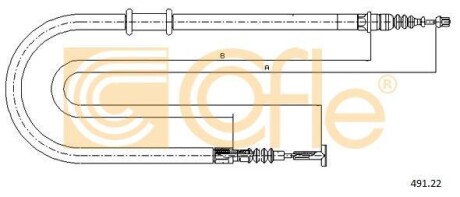 Трос ручника, левый COFLE 491.22