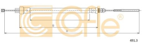 Трос ручника, левый COFLE 491.3