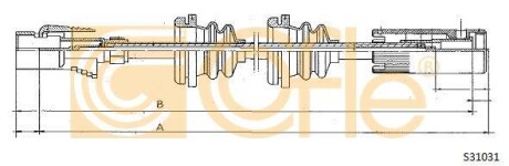Трос спидометра COFLE S31031