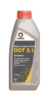 Тормозная жидкость DOT5.1 COMMA DOT 5.1 SYNT.1L