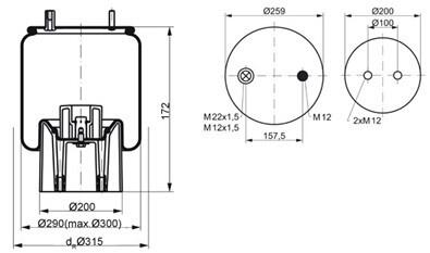 Пневмоподушка FT 554157-KP05 CONTECH 4157NP05