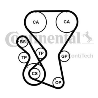 Комплект ремня ГРМ Contitech CT1027K2PRO